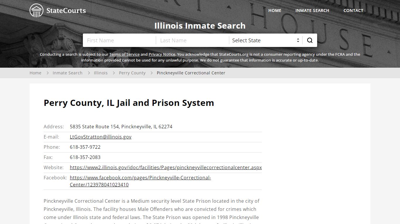 Pinckneyville Correctional Center Inmate Records Search ...