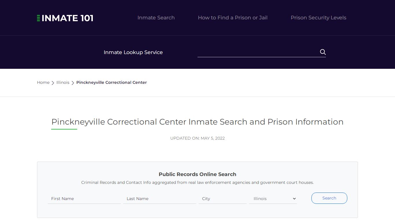 Pinckneyville Correctional Center Inmate Search ...