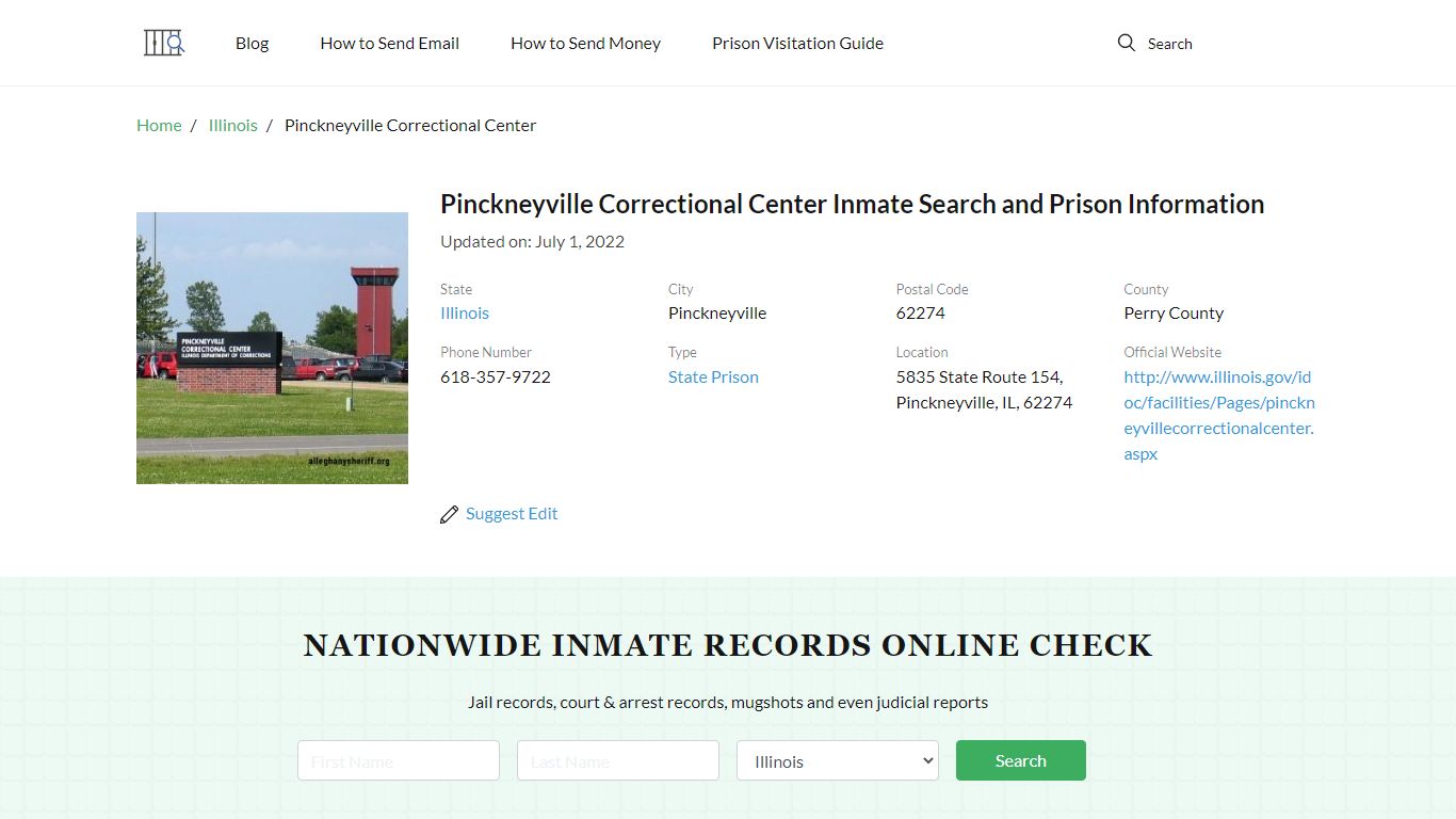 Pinckneyville Correctional Center Inmate Search ...