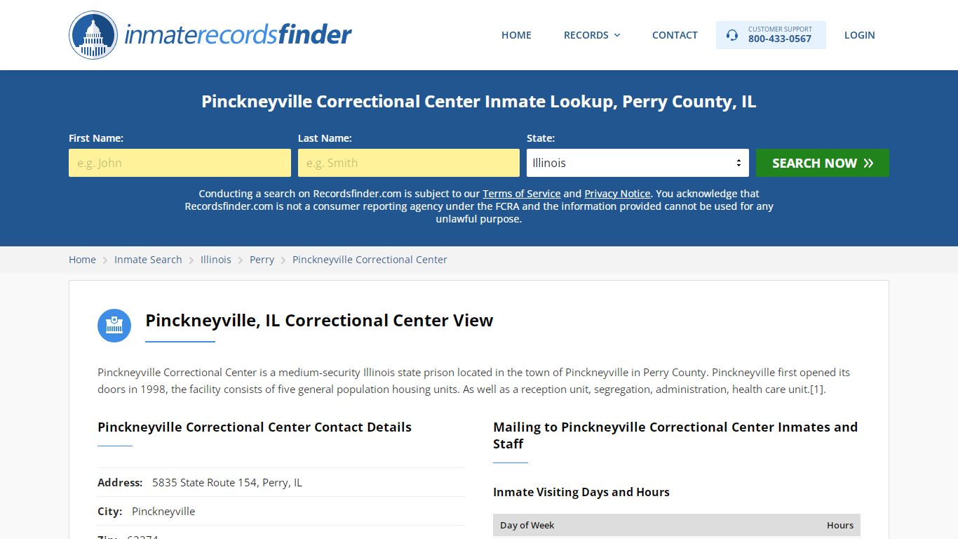 Pinckneyville Correctional Center Roster & Inmate Search ...